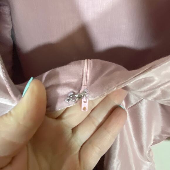 Tat Saunders the Ritz Carlton Boston Vintage Light Pink Puff Sleeve Dress Sz 12 - Picture 7 of 12